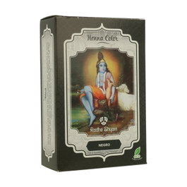 Radhe Shyam Henna Polvo Negro 100g - Tinte Natural Cubre Canas