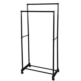 Max Home Burro ropa doble con ruedas y zapatero 75x40x157 cm
