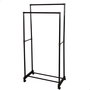 Max Home Burro ropa doble con ruedas y zapatero 75x40x157 cm