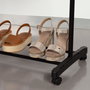 Max Home Burro ropa doble con ruedas y zapatero 75x40x157 cm