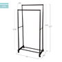 Max Home Burro ropa doble con ruedas y zapatero 75x40x157 cm