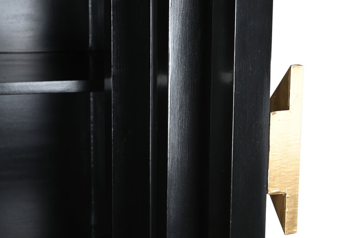 DKD Home Decor Armario Moderno Blanco Negro 180x75x40 cm 2 Puertas Madera MDF