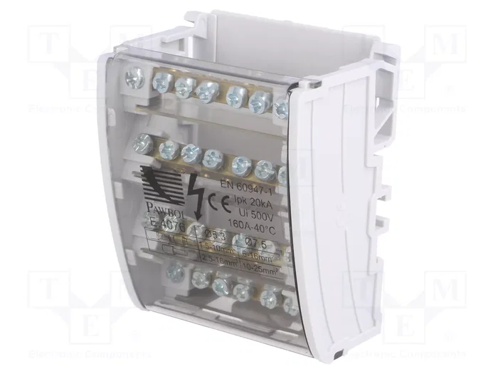 PAWBOL Bloque de distribución 160A 500V con 28 bornas PAWBOL Bloque de distribución 160A 500V con 28 bornas