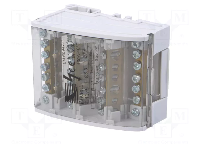 PAWBOL Bloque de distribución 160A 500V con 28 bornas PAWBOL Bloque de distribución 160A 500V con 28 bornas