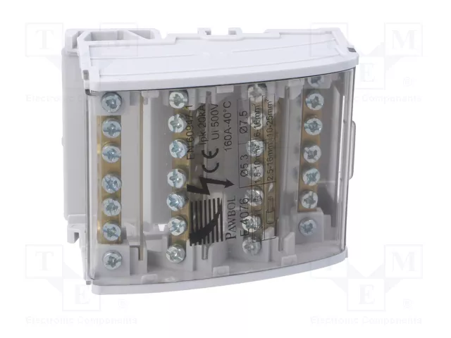 PAWBOL Bloque de distribución 160A 500V con 28 bornas PAWBOL Bloque de distribución 160A 500V con 28 bornas