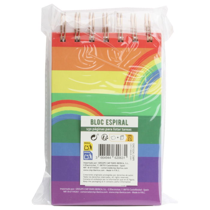 CMP General Libreta A6 Arcoiris con Espiral y Tapas Duras para Listados de Tareas 150 Páginas 9,5x3 cm h.17 cm CMP General Libreta A6 Arcoiris con Espiral y Tapas Duras para Listados de Tareas 150 Páginas 9,5x3 cm h.17 cm