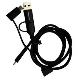 Thomson THO3513767450157 Cable triple de carga y datos USB-A + USB-C a micro USB / iPhone / USB-C, 1,5 m