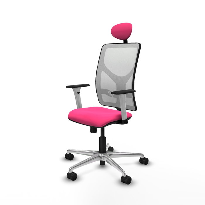 PIQUERAS Y CRESPO Silla de oficina Motilla Rosa y Blanco PIQUERAS Y CRESPO Silla de oficina Motilla Rosa y Blanco