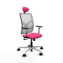 PIQUERAS Y CRESPO Silla de oficina Motilla Rosa y Blanco