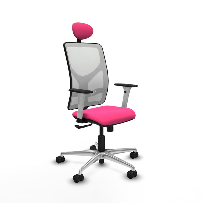 PIQUERAS Y CRESPO Silla de oficina Motilla Rosa y Blanco PIQUERAS Y CRESPO Silla de oficina Motilla Rosa y Blanco