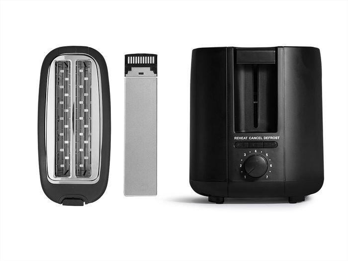 Argon Tostadora Doble Larga Negro 1400W 38x17x14cm Metal y Plástico (Set de 4)