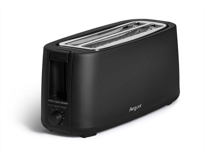 Argon Tostadora Doble Larga Negro 1400W 38x17x14cm Metal y Plástico (Set de 4)