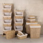 Versa Set de 2 Cestas Zenit sin Tapa Marrón de Alga, 22x15 cm - Organización y Decoración para el Hogar (2 Unidades)
