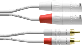 Cordial Cable de Audio Doble XLR/RCA Macho 3 Metros Blanco