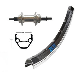 Exal Llanta 26 x 1.90 Aluminio Trasera Eje 135mm 36 Agujeros Negro Lados Pulidos ETRTO 559-19 Cassette V-Brake Ciudad MTB