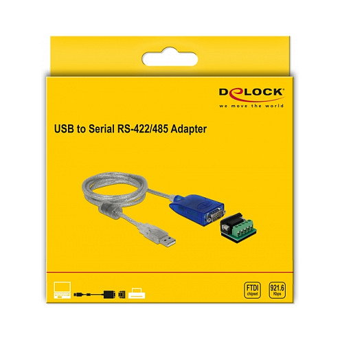 DeLOCK 64055 Adaptador USB Tipo-A a RS-422/485 DB9 con Protección de 600 W