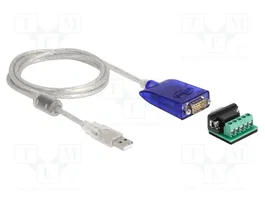 DeLOCK Adaptador USB Tipo-A a RS-422/485 DB9 con protección de 600 W y temperatura extendida