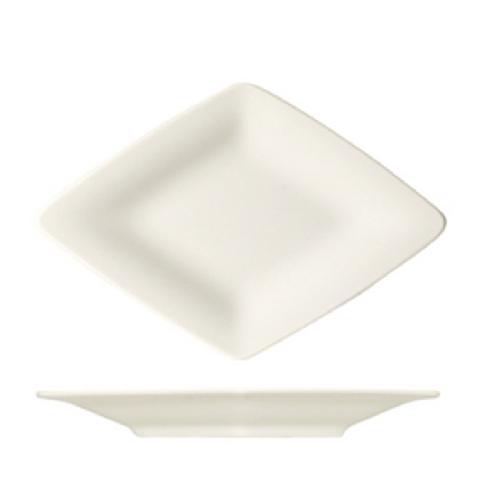 Bauscher Plato Triangular Llano para Vajilla 34x24 cm de Porcelana con Acabado Duracream (Set de 6)