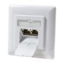 LogiLink NP0123 Toma de red Cat.6A con 2x RJ-45, Blanco