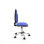 Silla de oficina Algarra con mecanismo Contacto permanente básico tapizada con Tela color Azul claro. Equipada con Base cromada, Sin brazos y Ruedas de nailon 50 mm