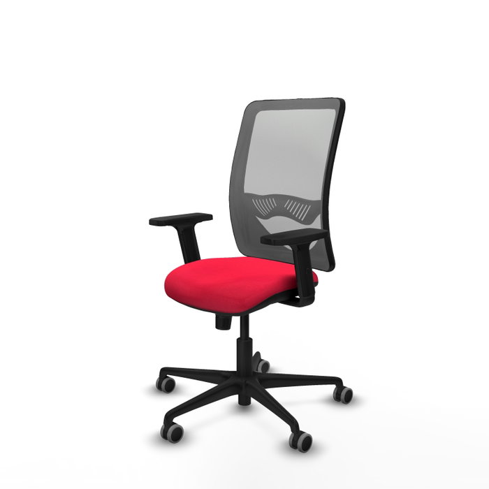 PIQUERAS Y CRESPO Silla de oficina Zulema con mecanismo Sincro, Rojo y Gris