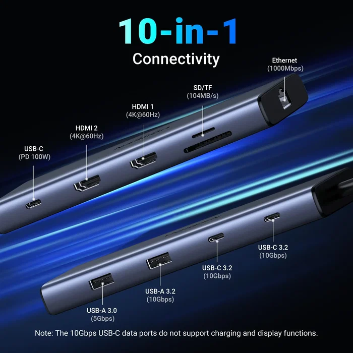 UGREEN Hub USB-C REVODOK PRO 10 10 en 1 Gris