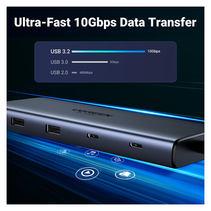 UGREEN Hub USB-C REVODOK PRO 10 10 en 1 Gris