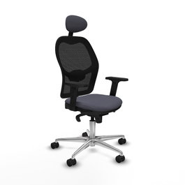 PIQUERAS Y CRESPO Silla de oficina Jorquera con mecanismo Sincro, Gris oscuro y Negro