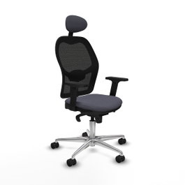 PIQUERAS Y CRESPO Silla de oficina Jorquera con mecanismo Sincro, Gris oscuro y Negro
