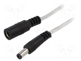BQ CABLE Cable plano de alimentación CC DC 5,5/2,1, 5m, transparente