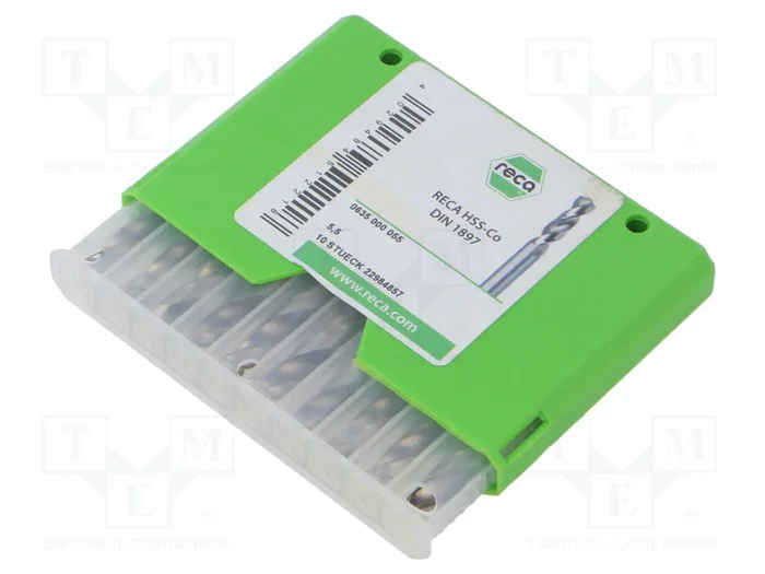 RECA Broca para metal 5,5 mm x 66 mm HSS-Co