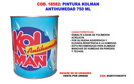 Kolman Pintura Antihumedad al Disolvente Blanco 750 ml
