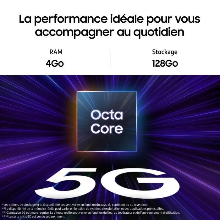 Smartphone Samsung 4 GB RAM 128 GB Negro Negro/Azul Smartphone Samsung 4 GB RAM 128 GB Negro Negro/Azul