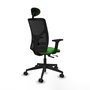 PIQUERAS Y CRESPO Silla de oficina Motilla con mecanismo Sincro/Traslack Verde y Negro