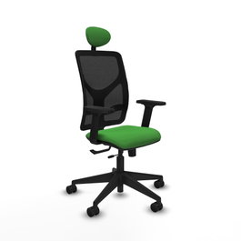 PIQUERAS Y CRESPO Silla de oficina Motilla con mecanismo Sincro/Traslack Verde y Negro