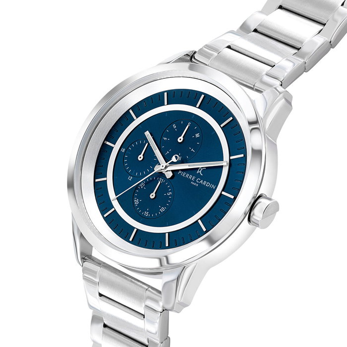 Pierre Cardin Reloj CCP.5013 con Esfera Azul y Correa Gris