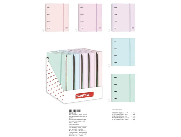 Safta Carpeta 4 Anillas 35 mm Din A4 Tapa Forrada con 100 Hojas Cuadriculadas 5 mm - Colección Heroes Justice League