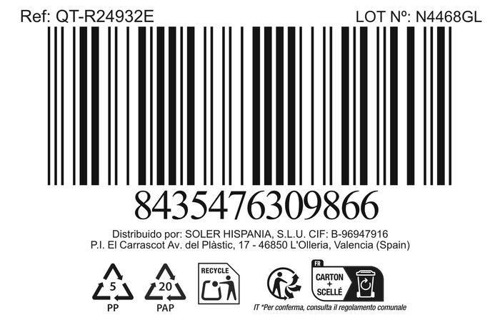 Inde Fiambrera Rectangular Hermética 20.5 x 15.3 cm 1L con Escurridor (6 Unidades)