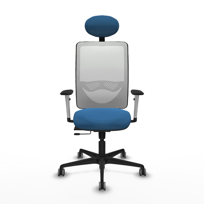 PIQUERAS Y CRESPO Silla de oficina Zulema Azul claro con malla Blanca