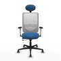 PIQUERAS Y CRESPO Silla de oficina Zulema Azul claro con malla Blanca