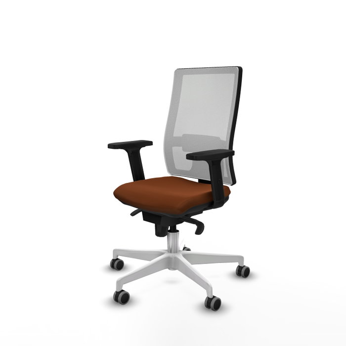PIQUERAS Y CRESPO Silla de oficina Horna con mecanismo Sincro Marrón y Blanco PIQUERAS Y CRESPO Silla de oficina Horna con mecanismo Sincro Marrón y Blanco