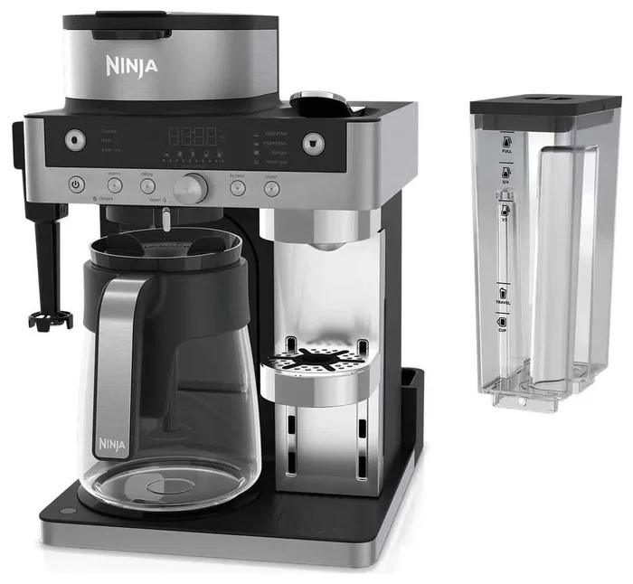 Ninja Prestige CFN802EU Cafetera 2 en 1 Espresso y Cappuccino, 19 Bares, con Espumador de Leche, para Café Molido y Cápsulas Nespresso, Color Plata Ninja Prestige CFN802EU Cafetera 2 en 1 Espresso y Cappuccino, 19 Bares, con Espumador de Leche, para Café Molido y Cápsulas Nespresso, Color Plata
