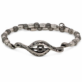Alex And Ani Pulsera Ojo Protector Gris de Metal 20cm