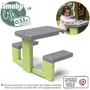 Smoby SMO810927WEB - Mesa de Picnic Adaptable a Casas Smoby, Incluye 2 Bancos