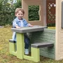 Smoby SMO810927WEB - Mesa de Picnic Adaptable a Casas Smoby, Incluye 2 Bancos