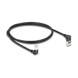 DeLOCK Cable de red RJ45 Cat.6A S/FTP Slim 90° angulado 1 m negro