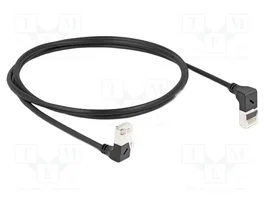 DeLOCK Cable de red Cat.6A S/FTP Slim 90° 1 m negro