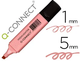 Q-connect Rotulador fluorescente pastel rosa punta biselada