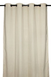 DKD Home Decor Cortina de Algodón y Poliéster Beige con 8 Anillas