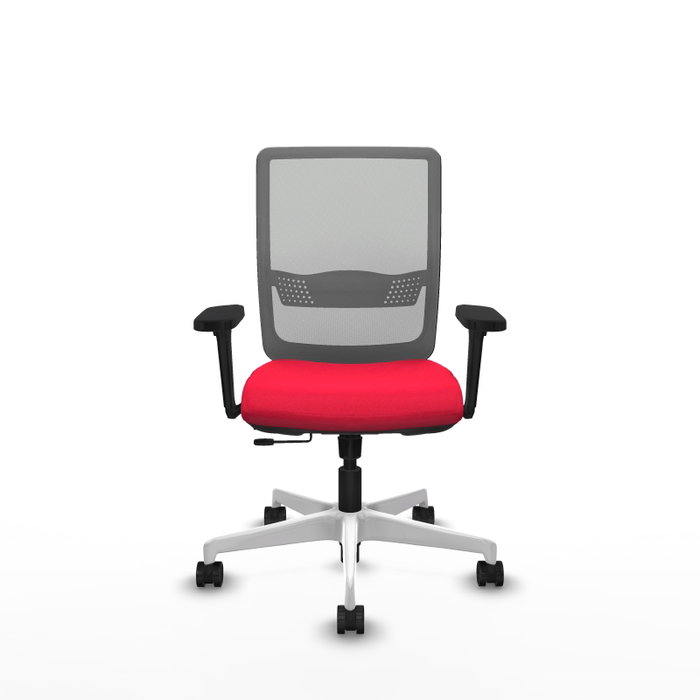 PIQUERAS Y CRESPO Silla de oficina Haches con mecanismo Sincro/Traslack, Rojo y Gris